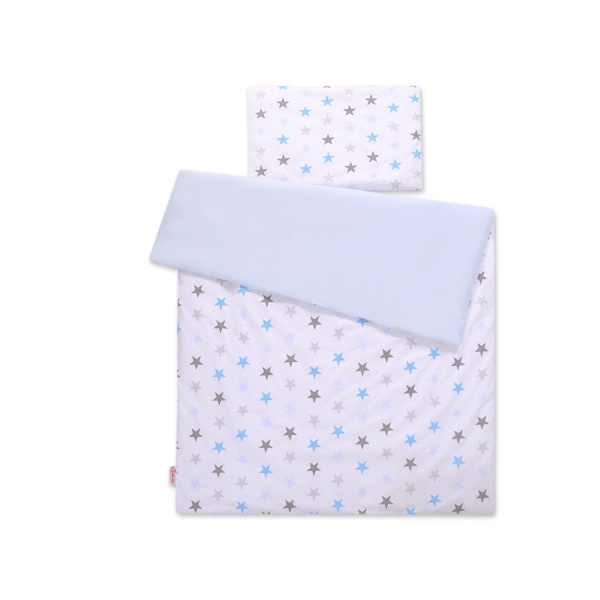 Set Biancheria da Letto 140x200cm 2 parti - Junior Grigio Blu Stelle