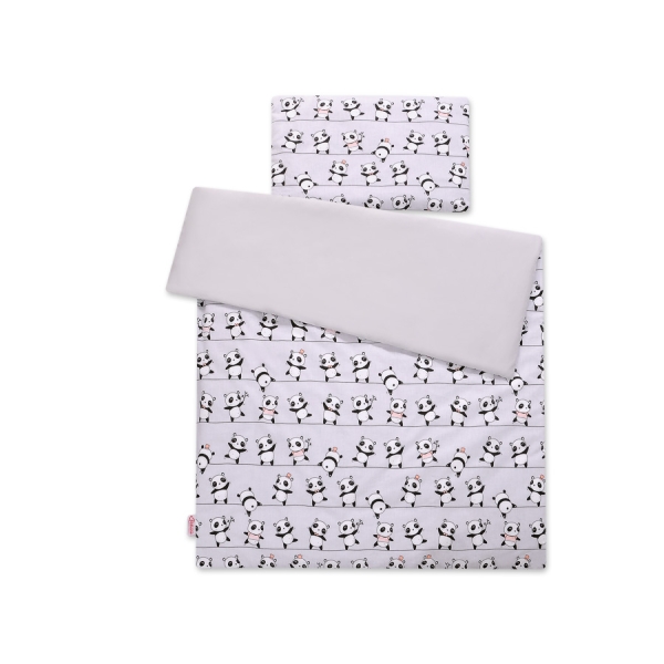 Set Biancheria da Letto 140x200cm 2 parti - Junior Grigio Panda