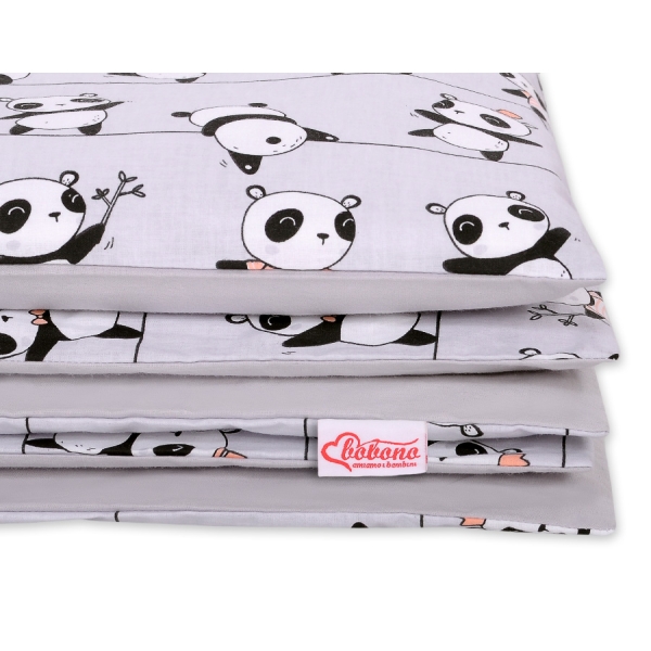 Set Biancheria da Letto 140x200cm 2 parti - Junior Grigio Panda