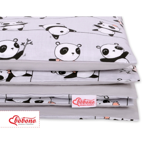 Set Biancheria da Letto 140x200cm 2 parti - Junior Grigio Panda