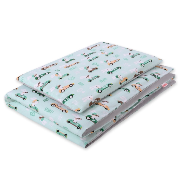 Set Biancheria da Letto 140x200cm 2 parti - Junior Menta Conigli