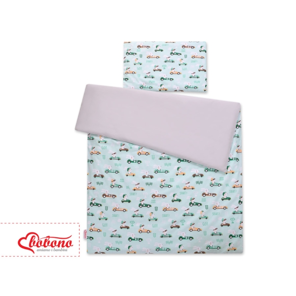 Set Biancheria da Letto 140x200cm 2 parti - Junior Menta Conigli