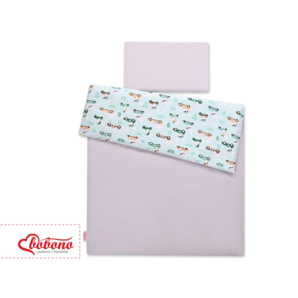 Set Biancheria da Letto 140x200cm 2 parti - Junior Menta Conigli