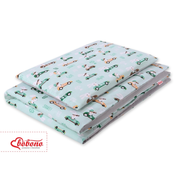 Set Biancheria da Letto 140x200cm 2 parti - Junior Menta Conigli