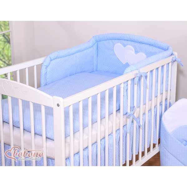 Set Biancheria da Letto 2 parti Blu Pois Bianchi Cuori