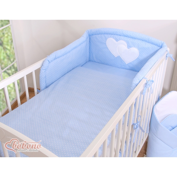Set Biancheria da Letto 2 parti Blu Pois Bianchi Cuori