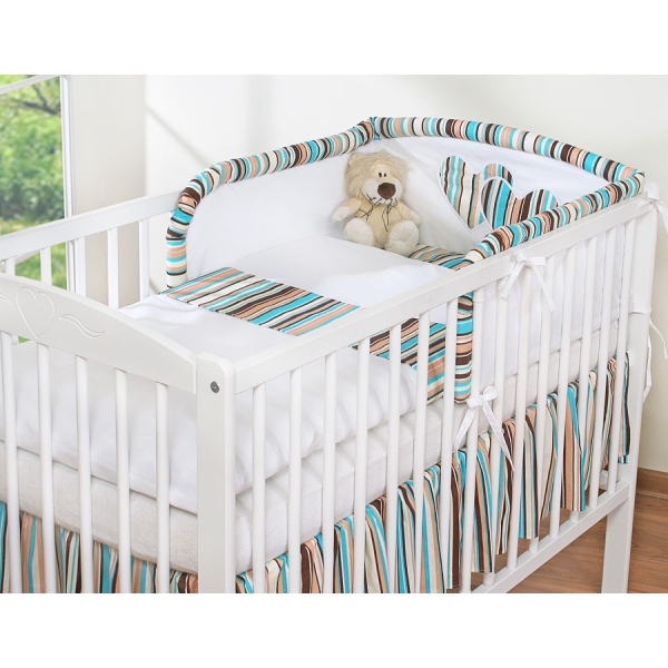 Set Biancheria da Letto 2 parti Marrone a Strisce Cuori