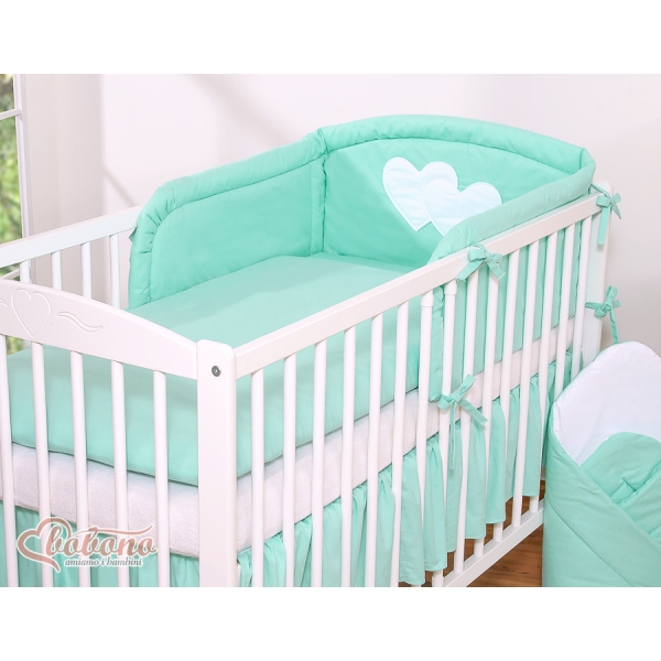 Set Biancheria da Letto 2 parti Menta Cuori