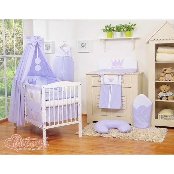 Set Biancheria da Letto con Baldacchino e Sacco Nanna 11 parti Lilla Little Prince/Princess