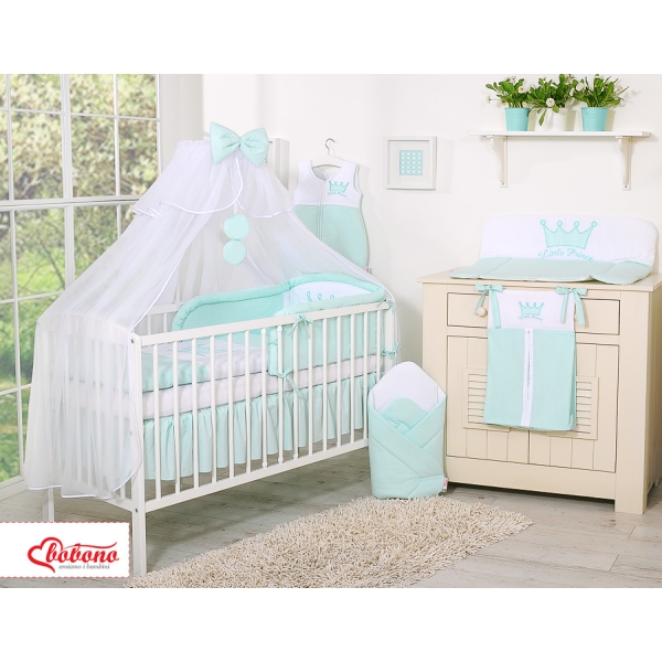 Set Biancheria da Letto con Zanzariera 5 parti Menta Little Prince/Princess