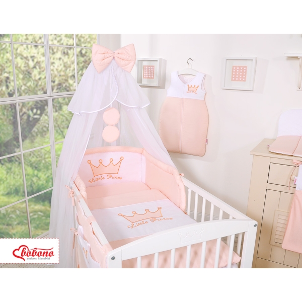 Set Biancheria da Letto con Zanzariera e Paracolpi 11 parti Rosa Cipria Little Prince/Princess