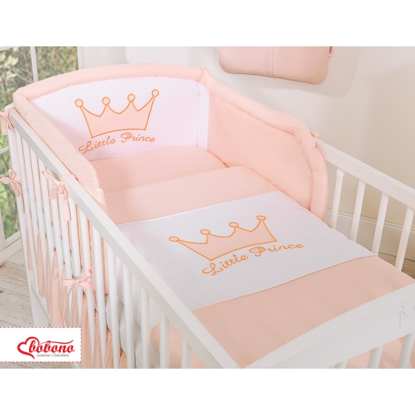 Set Biancheria De Lettino 3 parti Rosa Cipria Little Prince/Princess
