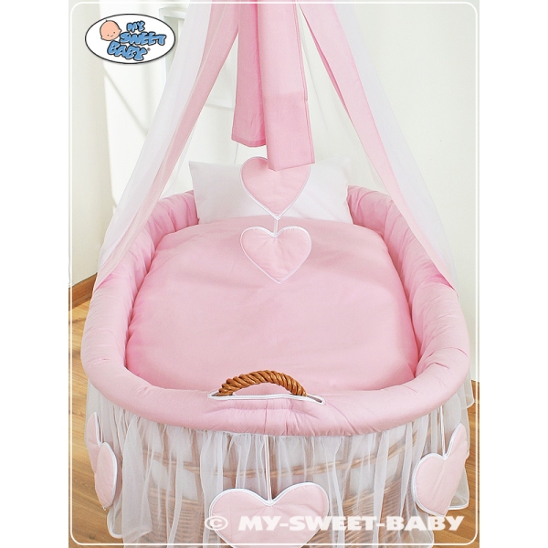 Rivestimento per culla in vimini prenatal rosa