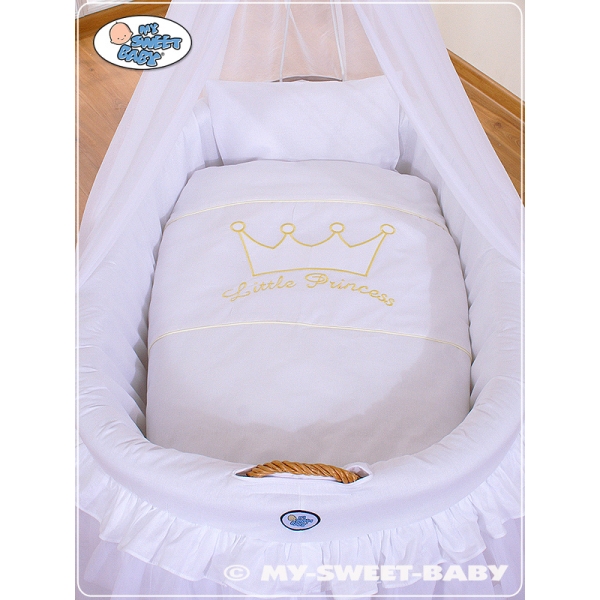 Set Biancheria di Ricambio per Culla in Vimini 4 parti Bianco