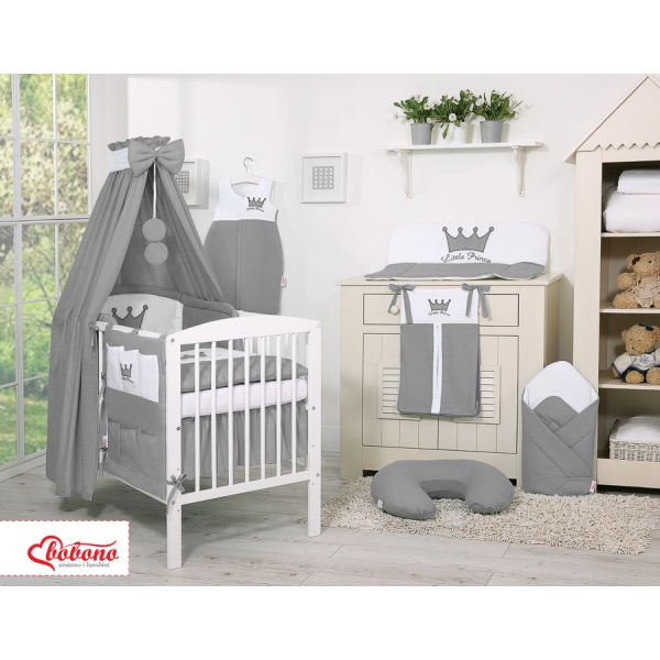 Set Biancheria Notte 5 parti Para Bambino Antracite Little Prince/Princess