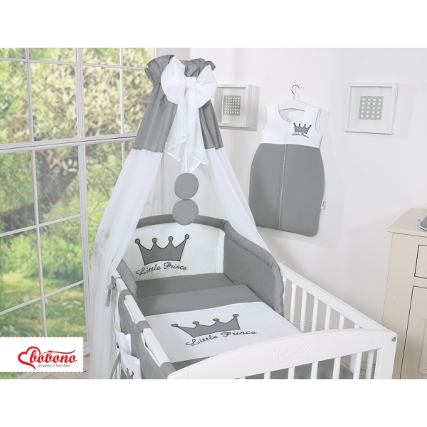 Set Biancheria Notte 5 parti Para Bambino Antracite Little Prince/Princess