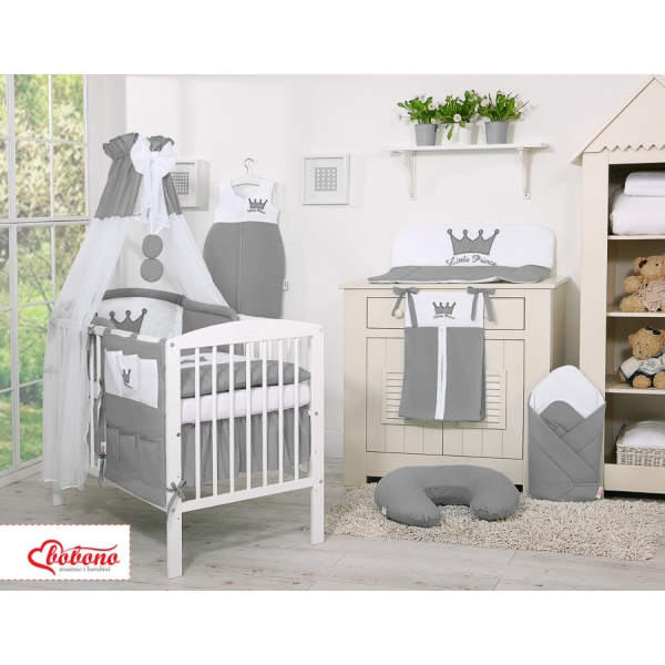 Set Biancheria Notte 5 parti Para Bambino Antracite Little Prince/Princess