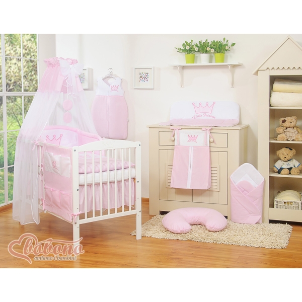 Set Biancheria Notte 7 parti Para Bambino Rosa Little Prince/Princess