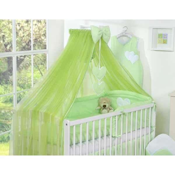 Set Biancheria Notte 7 parti Para Neonato Verde Cuori