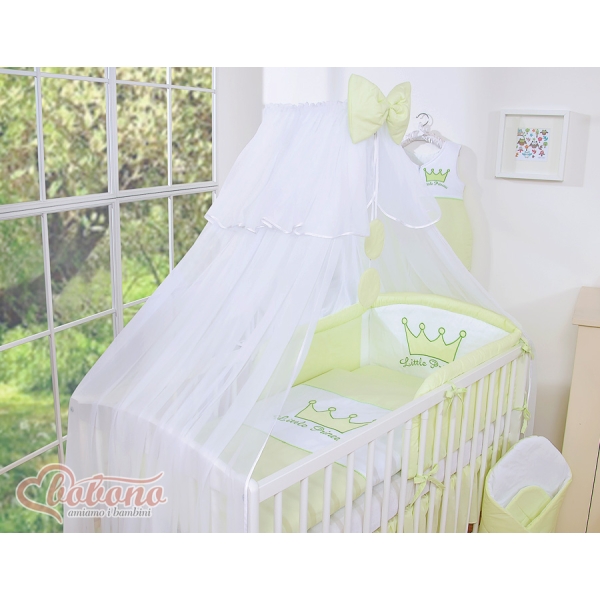 Set Biancheria Notte 7 parti Para Neonato Verde Little Prince/Princess