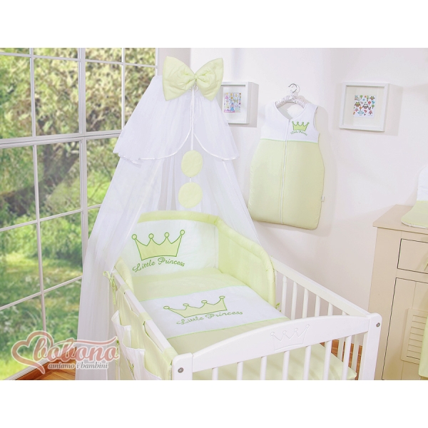 Set Biancheria Notte 7 parti Para Neonato Verde Little Prince/Princess