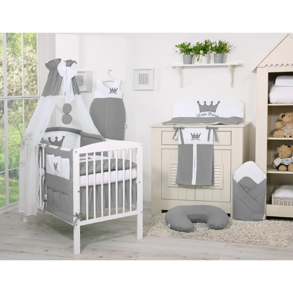 Set Biancheria Notte Para Neonato 11 parti Antracite Little Prince/Princess