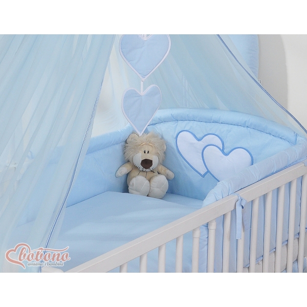 Set Biancheria Notte Para Neonato 11 parti Blu Cuori
