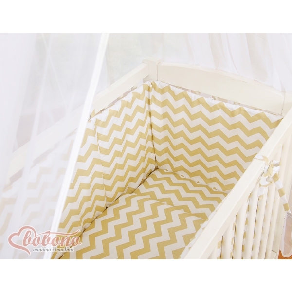 Set Biancheria per Culla da Agganciare al Letto 6 parti Beige