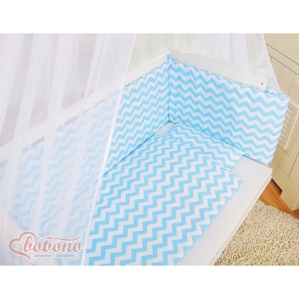 Set Biancheria per Culla da Agganciare al Letto 6 parti Blu