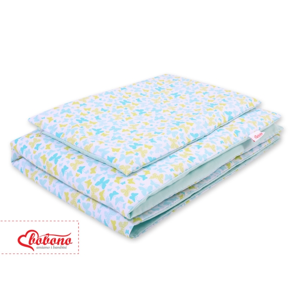 Set Biancheria per Lettino 100x135 2 parti - Mini Blu Farfalle