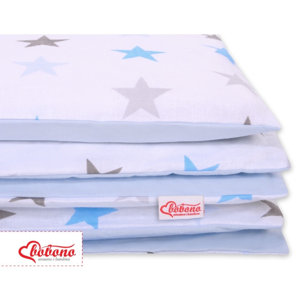 Set Biancheria per Lettino 100x135 2 parti - Mini Grigio Blu Stelle