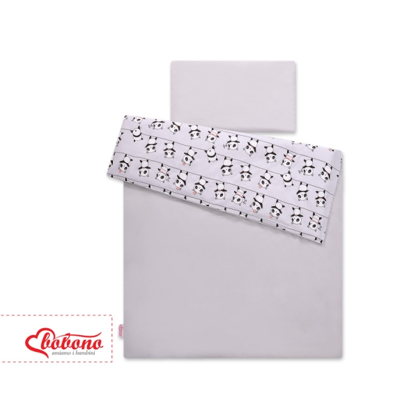 Set Biancheria per Lettino 100x135 2 parti - Mini Grigio Panda