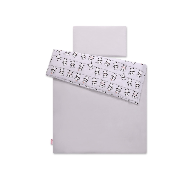 Set Biancheria per Lettino 100x135 2 parti - Mini Grigio Panda