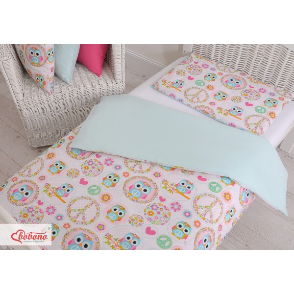Set Biancheria per Lettino 100x135 2 parti - Mini Gufi