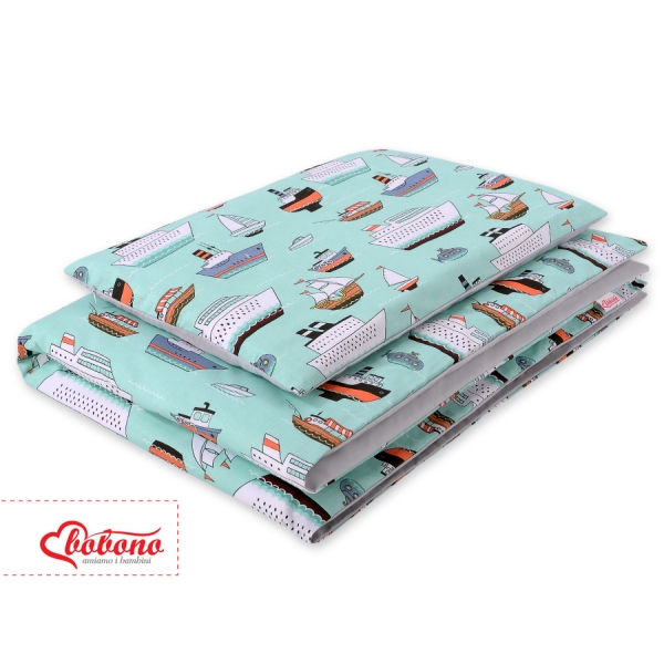 Set Biancheria per Lettino 100x135 2 parti - Mini Menta Navi