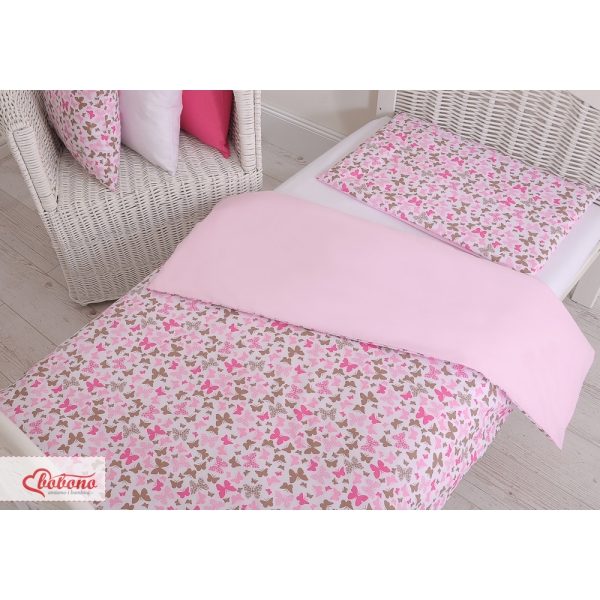 Set Biancheria per Lettino 100x135 2 parti - Mini Rosa Farfalle