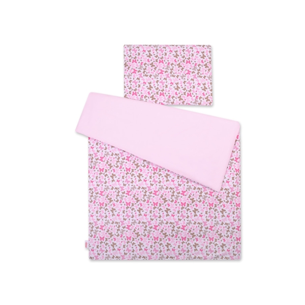 Set Biancheria per Lettino 100x135 2 parti - Mini Rosa Farfalle