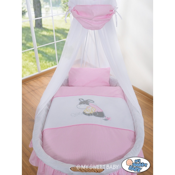 Set di Biancheria da Letto di Ricambio per Culla in Vimini