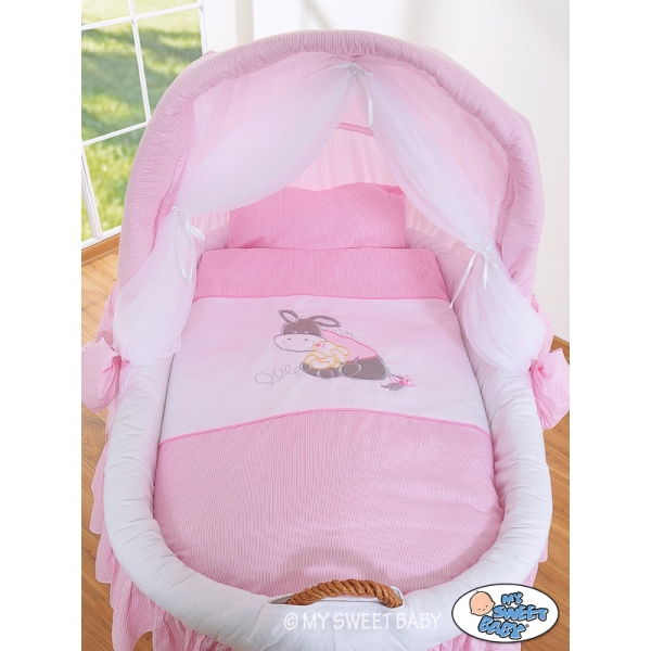 Set di Biancheria da Letto di Ricambio per Culla in Vimini