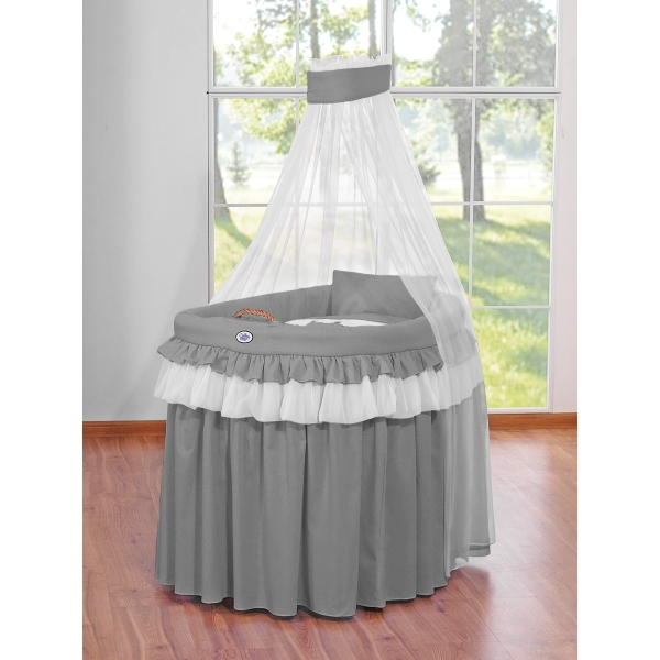 Set di Biancheria da Letto di Ricambio per Culla in Vimini Antracite