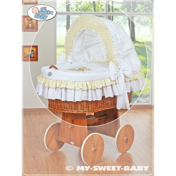 Set di Biancheria da Letto di Ricambio per Culla in Vimini Creme