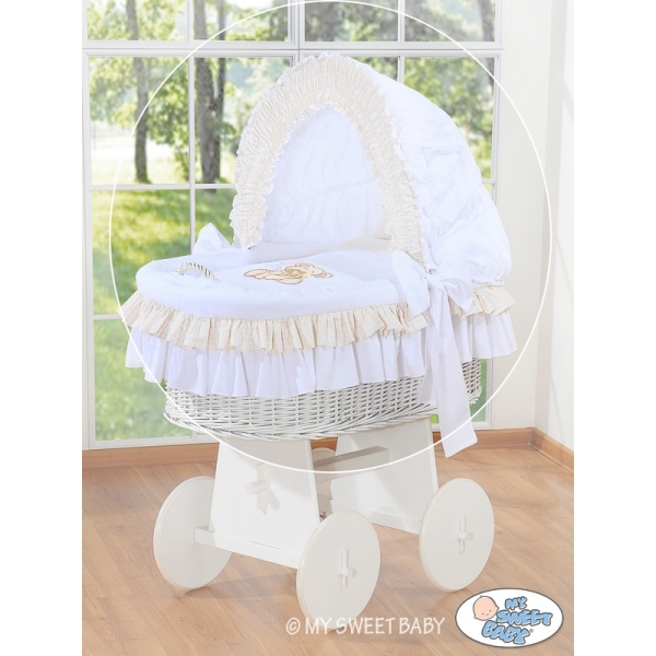 Set di Biancheria da Letto di Ricambio per Culla in Vimini Creme