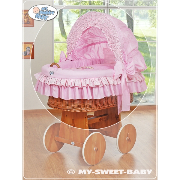 Set di Biancheria per Culla con Cappottina 4 parti Rosa