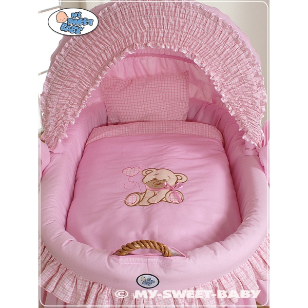 Set di Biancheria per Culla con Cappottina 4 parti Rosa