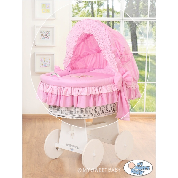 Set di Biancheria per Culla con Cappottina 4 parti Rosa