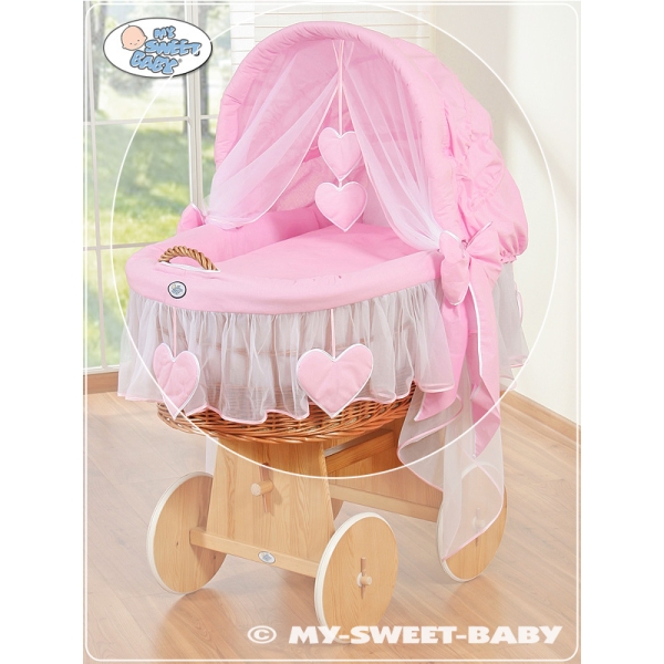 Set di Biancheria per Culla con Cappottina 4 parti Rosa