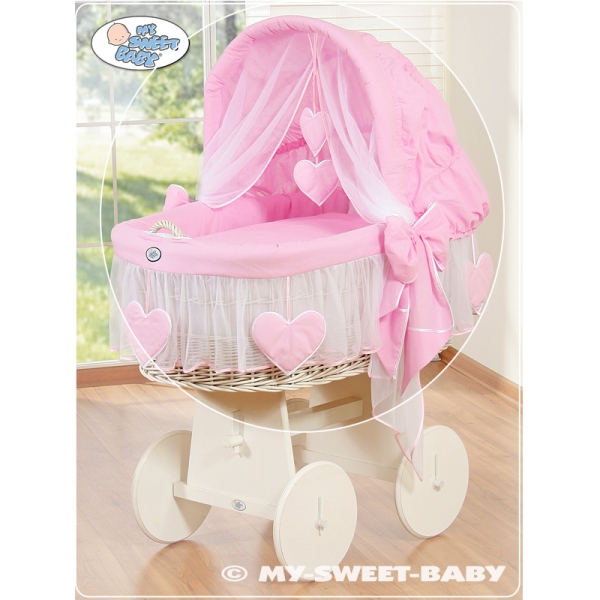 Set di Biancheria per Culla con Cappottina 4 parti Rosa