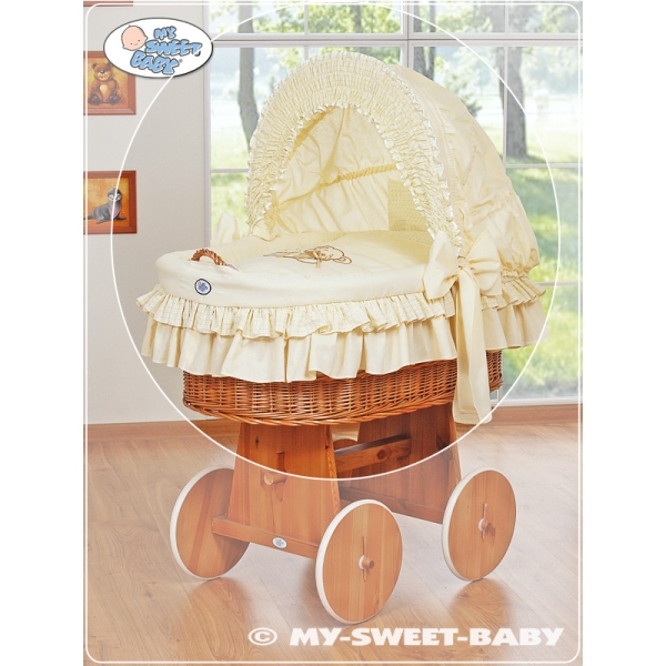 Set di Biancheria per Culla con Cappuccio 4 parti Beige