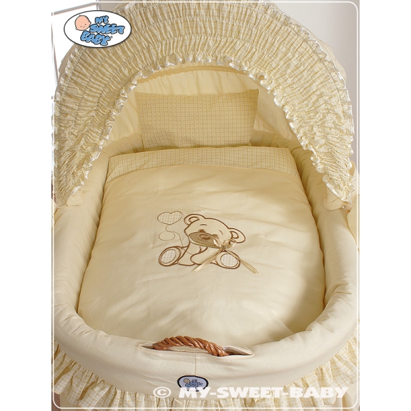 Set di Biancheria per Culla con Cappuccio 4 parti Beige
