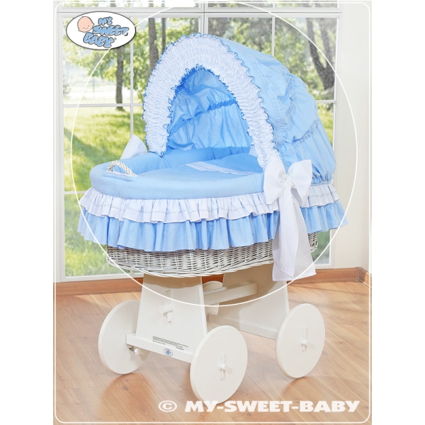 Set di Biancheria per Culla con Cappuccio 4 parti Blu Ragazzo